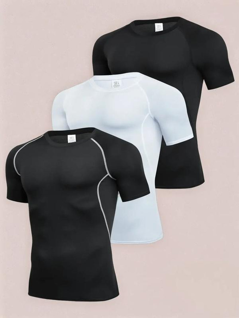 Compression Contrast Binding T-shirt